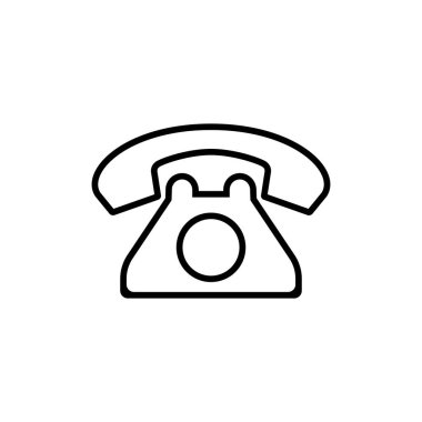 Retro telefon web simgesi. Klasik telefon ikonu hizada. Telefon ikonu. Temas işareti. Web siteniz ve uygulama UI tasarımınız için çağrı sembolü
