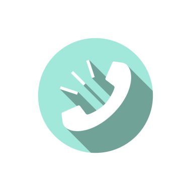 Telefon Çağrı simgesi son moda düz stilde çalınıyor. Mobil, web ve UI tasarımı için Gelen Arama simgesi vektör çizimi. Telefon ahizesi simgesi. Telefon iletişim simgesi