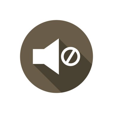 Sözcü sessiz simgesi beyaz arkaplanda izole edildi. Düz tasarım tarzı. Ses simgesi yok. Ses Kapalı sembolü. Vektör İllüstrasyonu