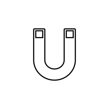 Mıknatıs ikonu vektör çizimi. Çekim işareti. Mobil ve web konsepti için çizgi biçimi içinde mıknatıs simgesi