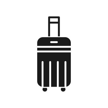 Yük ikonu düz stil. Seyahat çantası sembolü. Çanta ikonu. Bagaj işareti. Seyahat sembolü çizimi