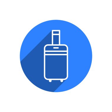 Bavul simgesi düz stil. Yük vektör simgesi. Sandık sembolü çizimi. Seyahat çantası simgesi