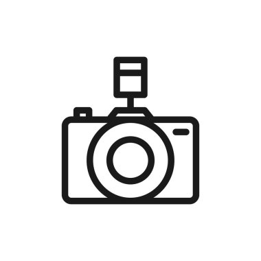 Kamera simgesi. Fotoğraf makinesi çizgisi simgesi. Modern basit enstantane fotoğraf tabelası. Web sitesi tasarımı, web düğmesi, mobil uygulama için moda simgesi.