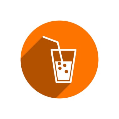 Soğuk içecek yassı ikon. Limonata, soda, kokteyl ikonları. Yaz içecekleri sembolü çizimi