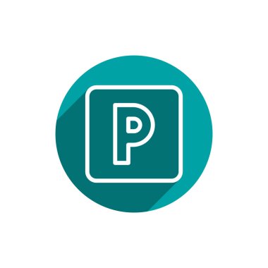 Mükemmel web sitesi ve mobil UI tasarımı için düz stil araba park vektörü simgesi