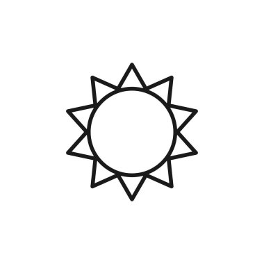 Güneş Simgesi tarzı. Yaz zamanı sembolü çizimi. Parlaklık ve karşıtlık ayarı simgesi.