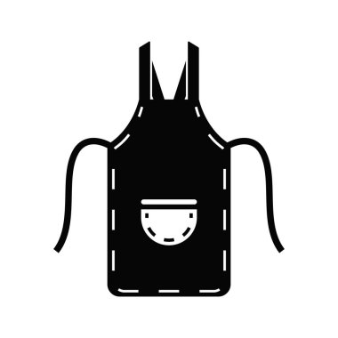 Mutfak önlüğü ikonu. Koruyucu giysi pişirmek. Mobil ve web konsepti için şef giysisi.