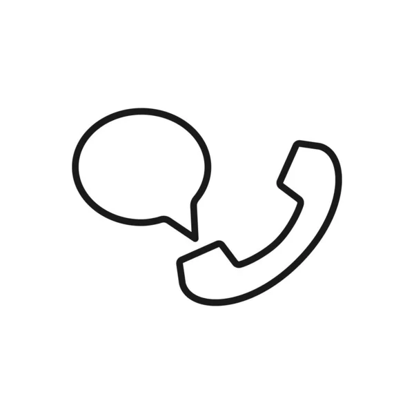 Εικονίδιο Τηλεφώνου Φούσκα Ομιλίας Στυλ Γραμμής Εικονίδιο Κλήσης Εικονογράφηση Διανύσματος — Διανυσματικό Αρχείο