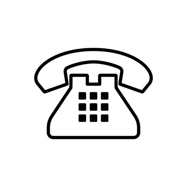 Retro Phone Symbol Trendiger Flacher Linie Isoliert Auf Weißem Hintergrund — Stockvektor