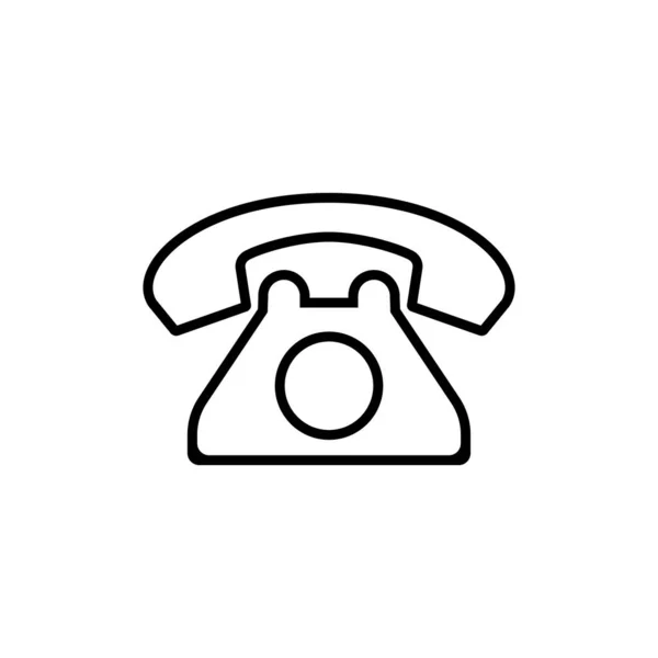 Icono Web Teléfono Retro Icono Teléfono Vintage Estilo Línea Icono — Vector de stock