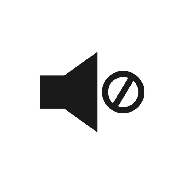 Silenciar Icono Botón Sonido Fuera Vector Icono Estilo Plano Altavoz — Archivo Imágenes Vectoriales