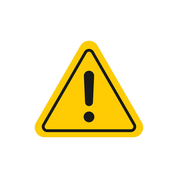 Caution sign. Hazard warning attention sign with exclamation mark. Danger triangle symbol for mobile and web concept