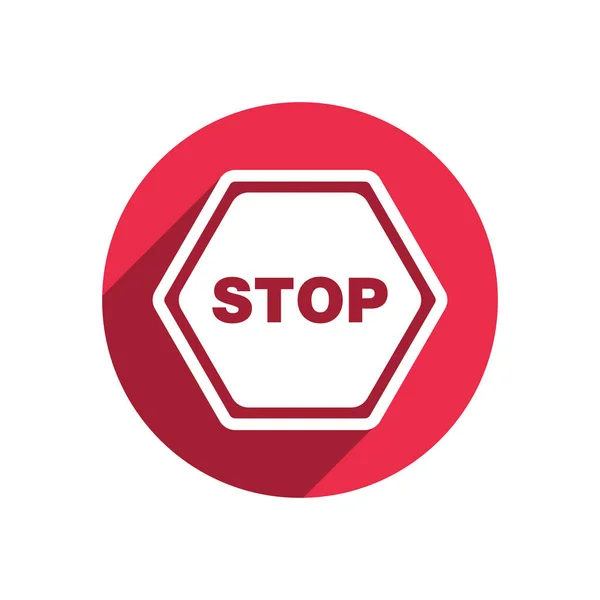 Stop Verkeersteken Pictogram Platte Stijl Gevaar Waarschuwingssymbool Stop Icoon Voor — Stockvector