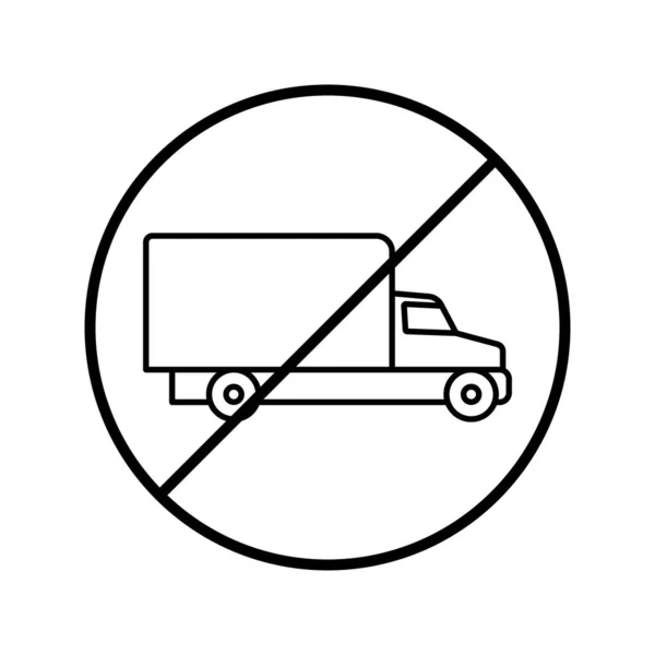 Keine Lkw Ikone Symbol Für Das Lkw Verbot Lkw Parkverbotsschild — Stockvektor