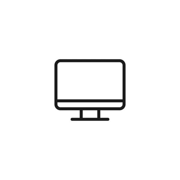 Icon Line Design Computer Monitor Symbol Display Desktop Screen Icons — Stock Vector