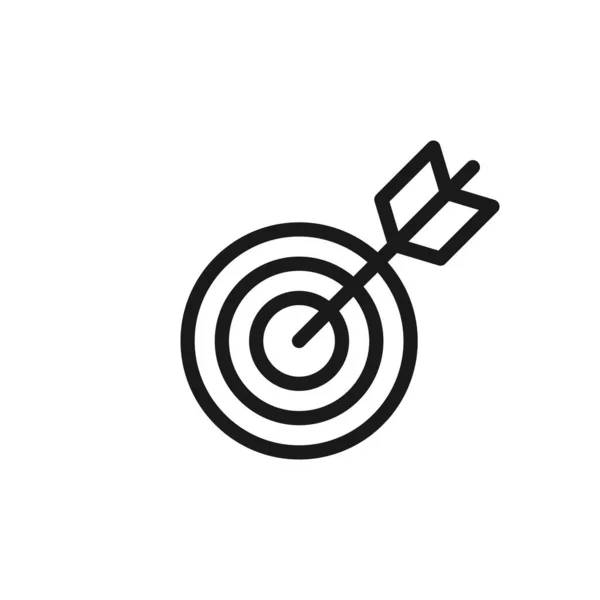Icono Objetivo Diseño Línea Flecha Objetivo Negocio Enfoque Icono Éxito — Archivo Imágenes Vectoriales