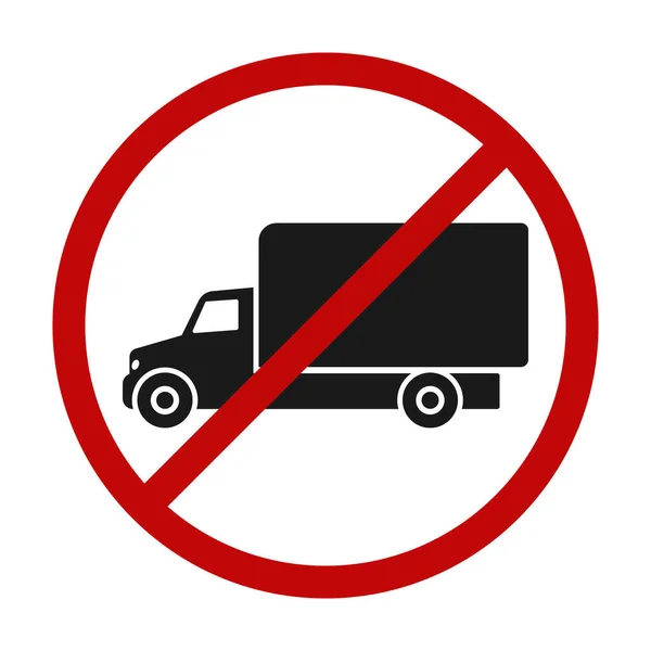 Κανένα Ίχνος Φορτηγού Πάρκινγκ Των Φορτηγών Είναι Απαγορευμένο Σύμβολο Σήμανση — Διανυσματικό Αρχείο