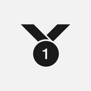 Altın madalya ikonu illüstrasyonu birinciliği. Yarışma ödülü, ödül işareti..