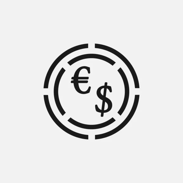 Εικόνα Εικονιδίου Διαγράμματος Νομίσματος Σύμβολο Σύγκρισης Συναλλάγματος Ευρώ — Διανυσματικό Αρχείο