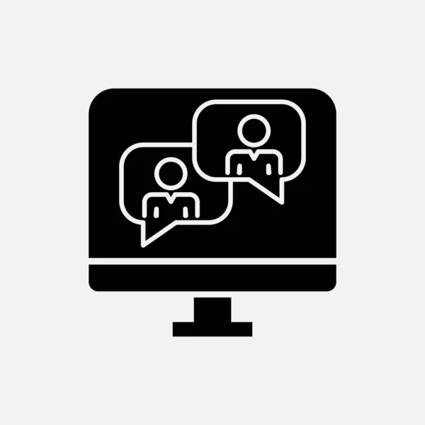 Εικονίδιο Webinar Διαδικτυακή Διάλεξη Σύμβολο Μελέτης Εικονίδιο Συνομιλίας Βίντεο Για — Διανυσματικό Αρχείο