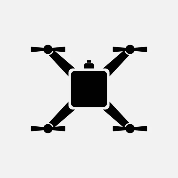 Beyaz arkaplanda Quadcopter simgesi. Kameralı İHA.