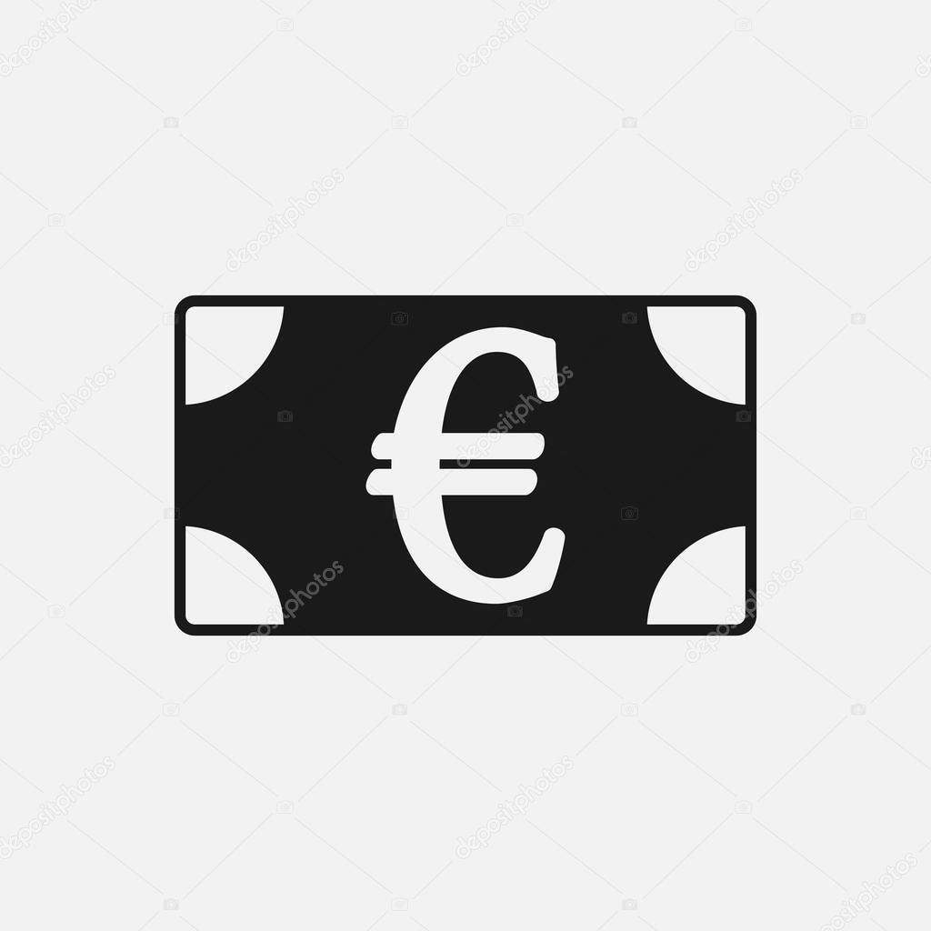 Euro banknote icon. Money, european financial market symbol.
