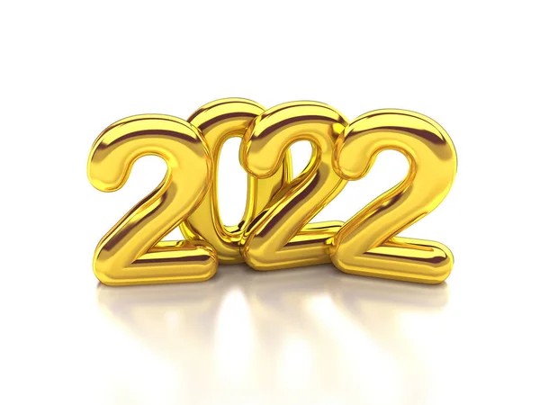 Kulta pyöristetty 2022 3d renderöinti — kuvapankkivalokuva