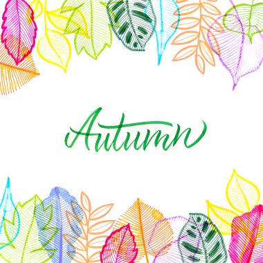 Suluboya işaretleri ile boyalı yaprak