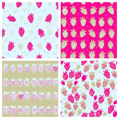 Desen koleksiyonu. Çizilmiş çilek