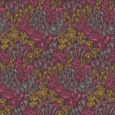 Çiçeksel vektör pürüzsüz desen