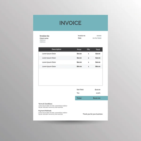 Vector Factuur Sjabloonontwerp Voor Bedrijf Rechtenvrije Stockvectors