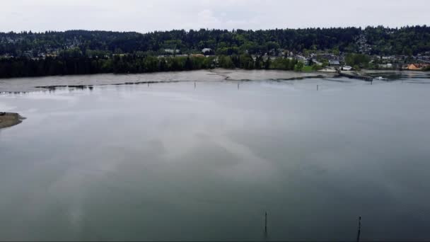 Blick Auf Die Brücke Mit Dem Yachthafen Davor Auch Die — Stockvideo