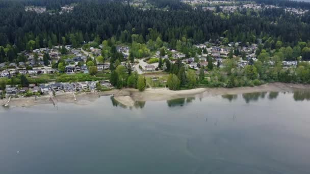 Vista Aérea Pequenas Casas Floresta Canadá — Vídeo de Stock