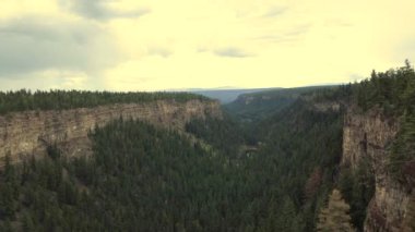 Britanya Kolumbiyası 'nda küçük gölü olan bir kanyon.