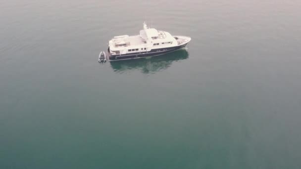 Empty Boat Anchored Open Water Canada — Stock Video