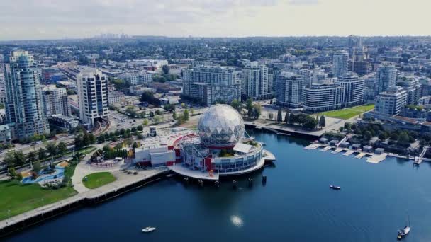 Vue Haut Vers Bas Monde Des Sciences Vancouver Dans Les — Video
