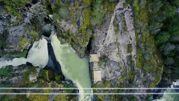 Volar Sobre Las Piscinas Del Río Agua Arremolinada Vista Arriba — Vídeo de stock