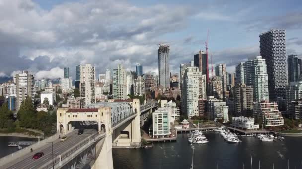 Vancouver Vista Del Centro Con Puente Frente — Vídeo de stock