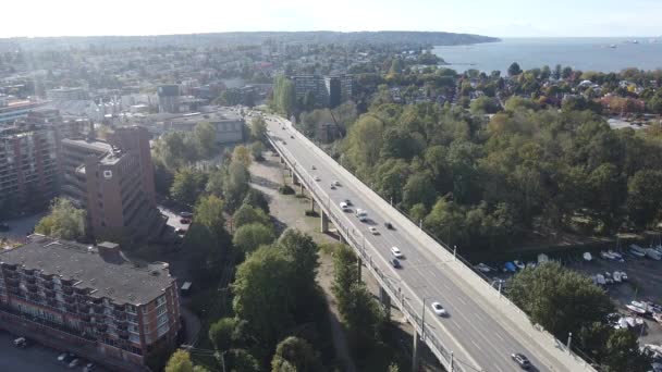 Vancouver Çevresindeki Köprünün Hava Görüntüsü — Stok video