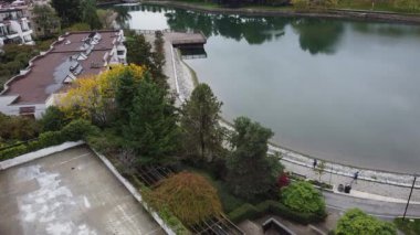 Vancouver 'daki koşu ve bisiklet yolunun yukarıdan aşağı görüntüsü