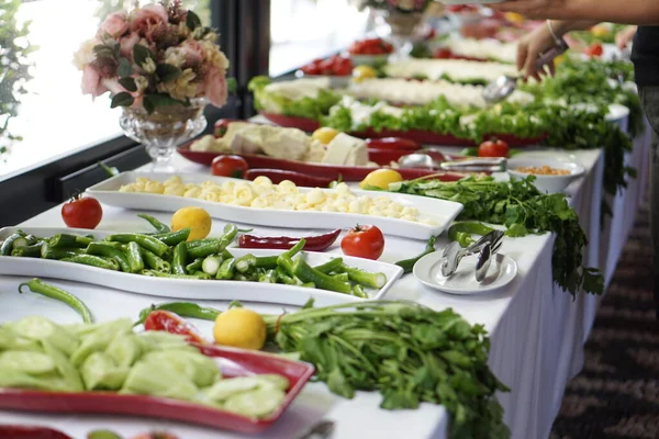 Jedzenie Śniadanie Mączka Ser Zdrowy Tradycyjny Pyszne Turecki Talerz Kuchnia — Zdjęcie stockowe