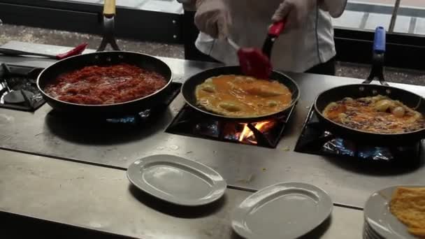 Kochen Türkisch Essen Mahlzeit Abendessen Küche Fleisch Mittagessen Traditionell Restaurant — Stockvideo