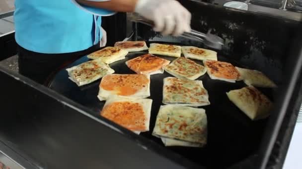 Kaas Traditioneel Keuken Kalkoen Gozleme Heerlijk Brood Maaltijd Smakelijk Turks — Stockvideo