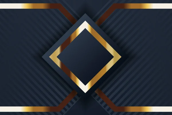 Zlatý Banner Design Minimalistickým Moderním Stylem Zlatý Luxus — Stockový vektor