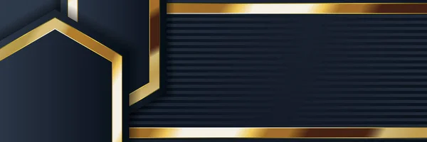 ミニマルなモダンなスタイルの金の贅沢とゴールドバナーデザイン — ストックベクタ