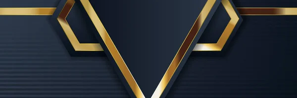 Guld Banner Design Med Minimalistisk Modern Stil Guld Lyx — Stock vektor
