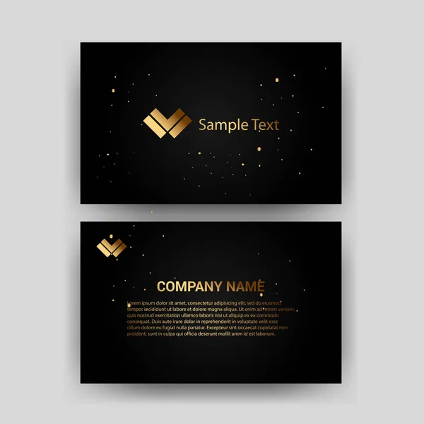 Creative Black Dark Business Card Template Modern Clean Design Vector - Stok Vektor