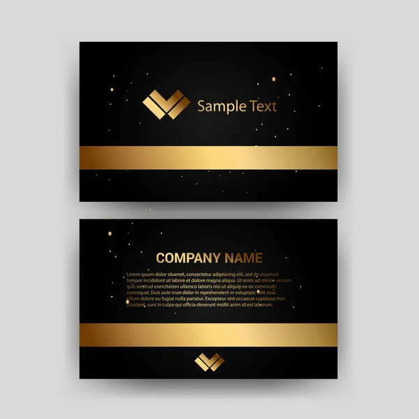 Creative Black Dark Business Card Template Modern Clean Design Vector - Stok Vektor