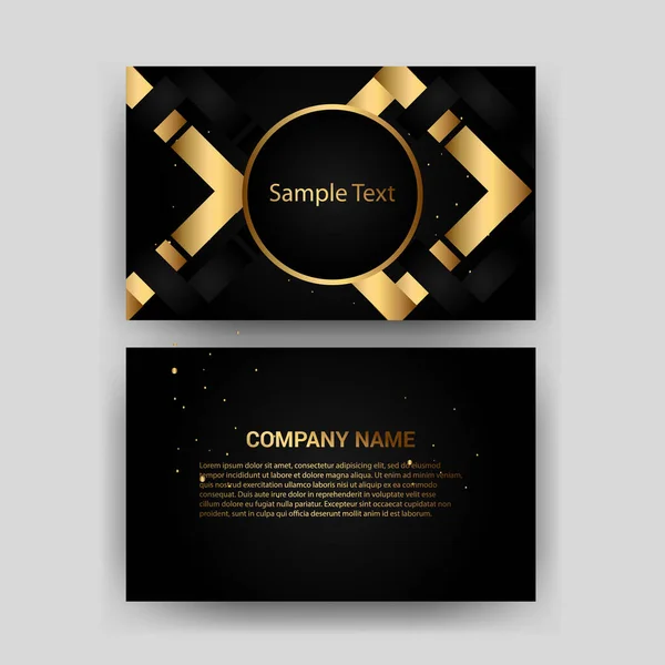 Creative Black Dark Business Card Template Modern Clean Design Vector - Stok Vektor