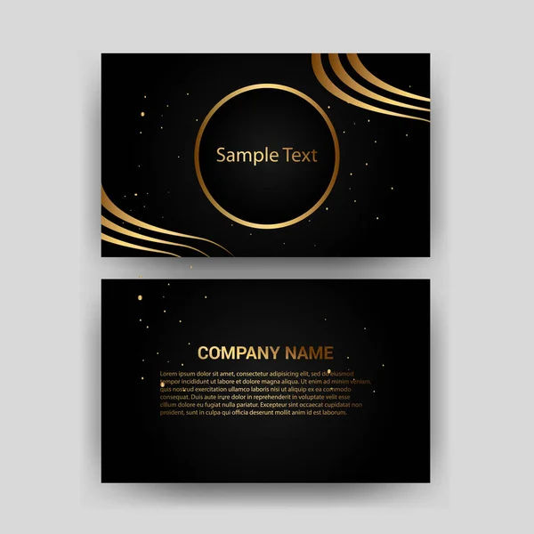 Creative Black Dark Business Card Template Modern Clean Design Vector - Stok Vektor